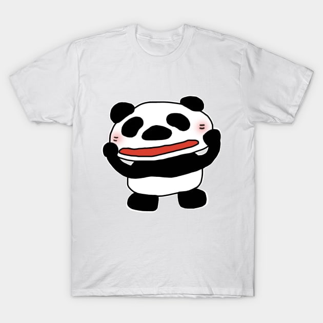 funny panda is feeling shy T-Shirt by flyinghigh5